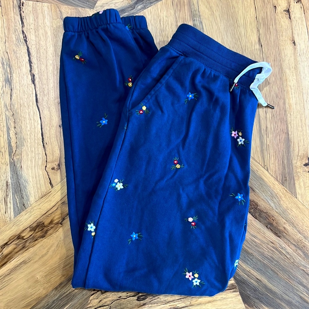 PJ Salvage Embroidered Floral Joggers